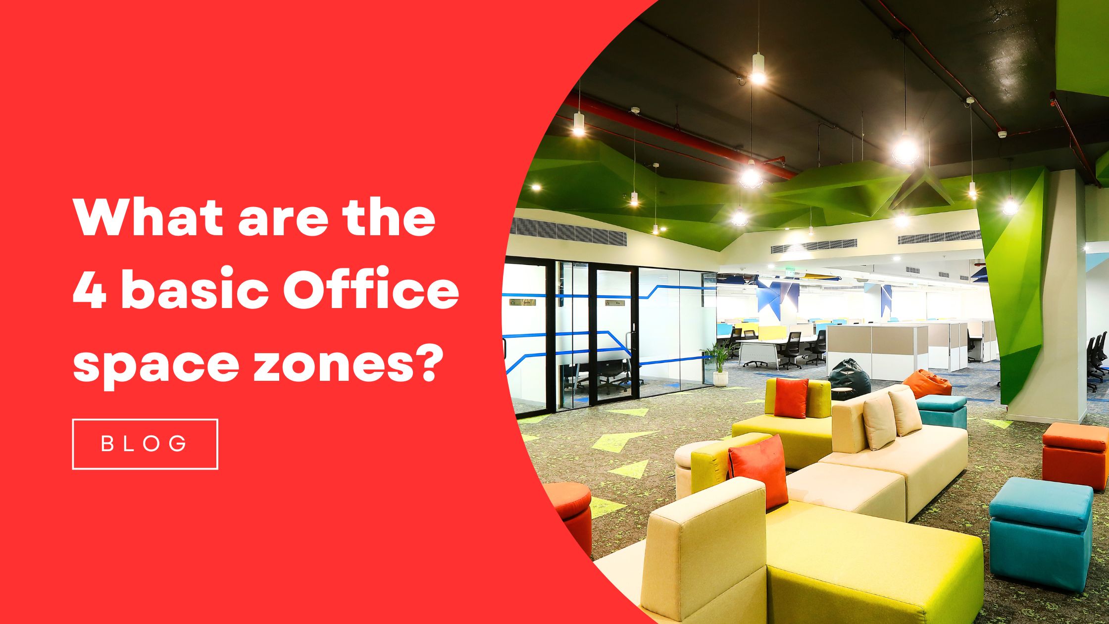 What are the 4 basic Office space zones?